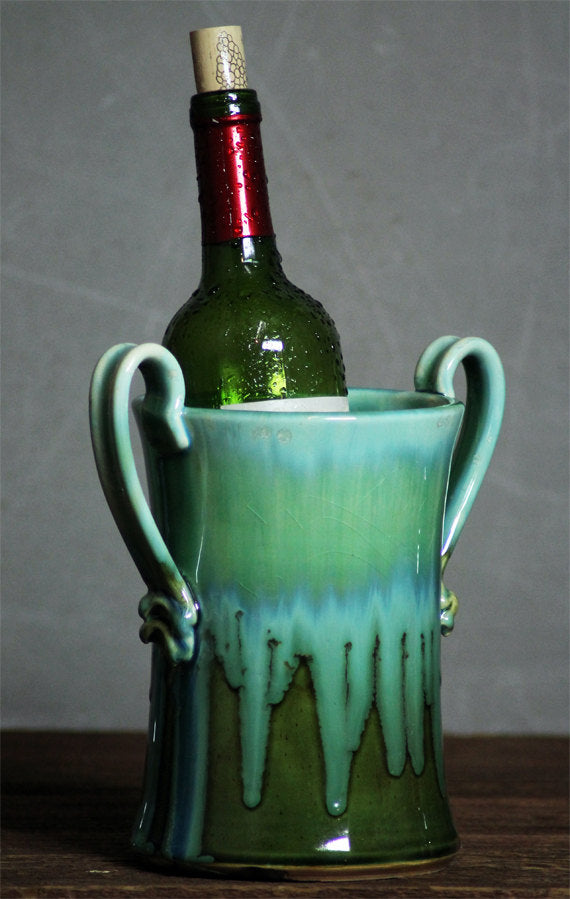 Wine Chiller Utensil Holder Rainbow Trout turquoise green