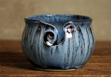 Yarn Bowl hand thrown stoneware Midnight Blue black knitting crochet