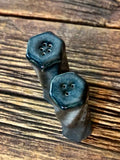 Stoneware pottery Salt and Pepper Shaker set Tourmaline Black Tall